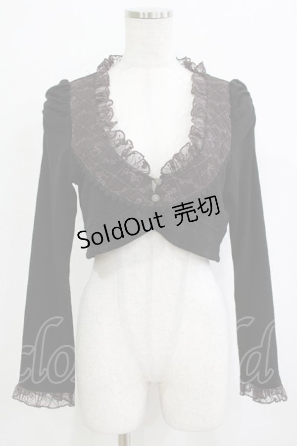 画像1: FRILL / チュール切替ボレロ  ブラック H-25-12-28-1079-HN-TO-KB-ZH (1)