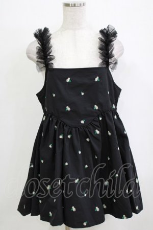 画像: Candy Stripper / TINY FLOWER MINI ONE-PIECE  ブラック H-25-12-28-1080-PU-OP-KB-ZH