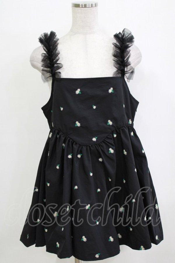 画像1: Candy Stripper / TINY FLOWER MINI ONE-PIECE  ブラック H-25-12-28-1080-PU-OP-KB-ZH (1)