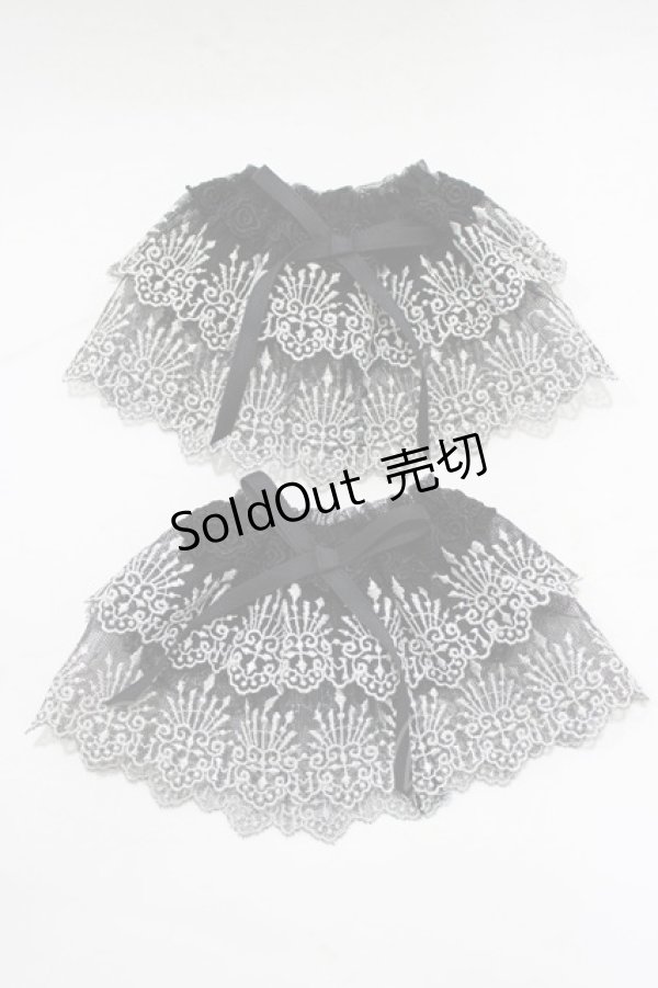 画像1: Moi-meme-Moitie / クラウン2段レースお袖とめ  ブラック×シルバー H-25-12-28-1081-MO-ZA-KB-ZH (1)