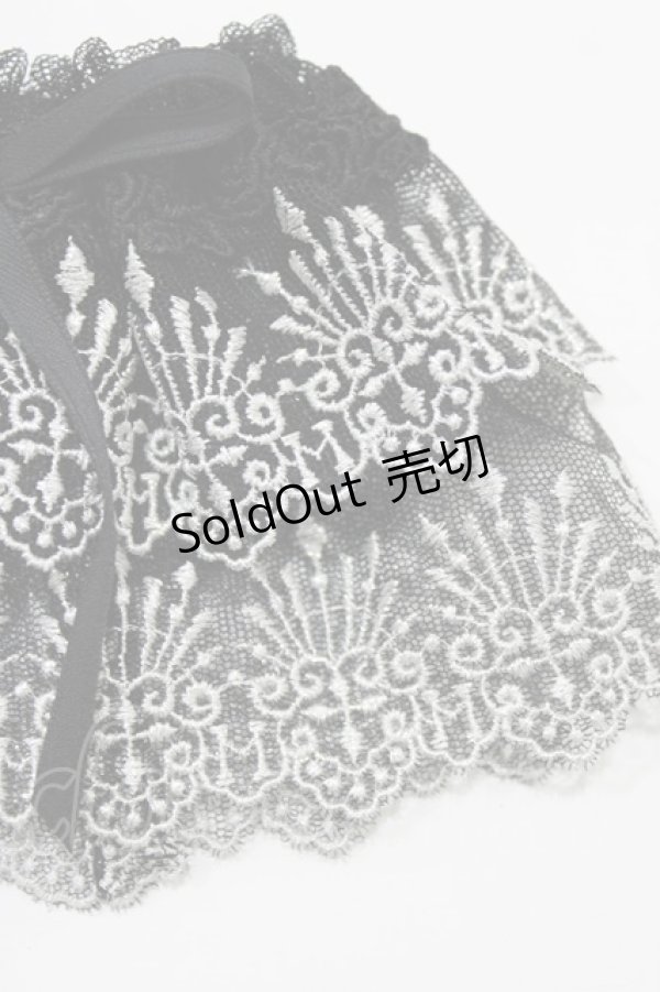 画像2: Moi-meme-Moitie / クラウン2段レースお袖とめ  ブラック×シルバー H-25-12-28-1081-MO-ZA-KB-ZH (2)