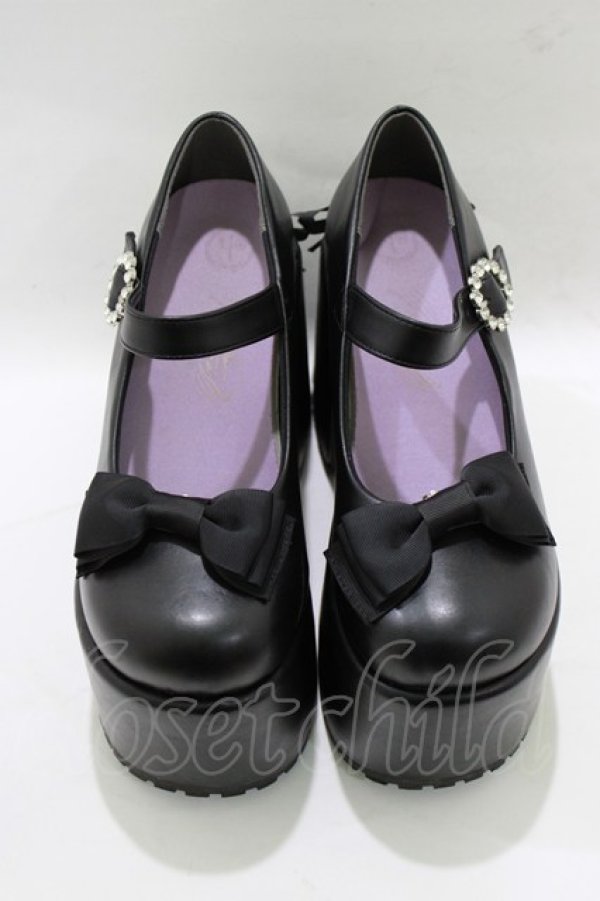 画像1: YOSUKE / 厚底パンプス L(24.5cm) ブラック H-25-12-28-1082-PU-SH-KB-ZH (1)