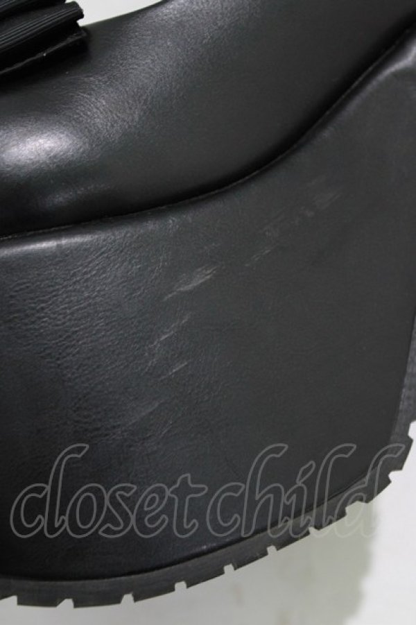 画像6: YOSUKE / 厚底パンプス L(24.5cm) ブラック H-25-12-28-1082-PU-SH-KB-ZH (6)
