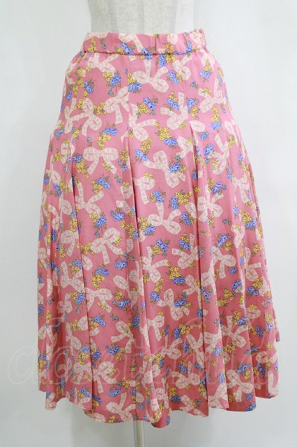 画像1: Jane Marple Dans Le Salon / Granny's ribbonのゴアードスカート  ピンク H-25-12-28-1008-JM-SK-KB-ZH (1)
