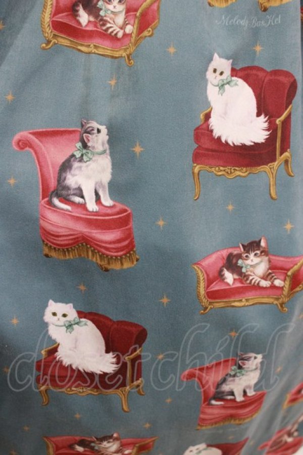 画像4: Melody BasKet / Cats castleフロントボタンワンピース M ブルーグリーン H-25-12-28-1001-LO-OP-KB-ZH (4)
