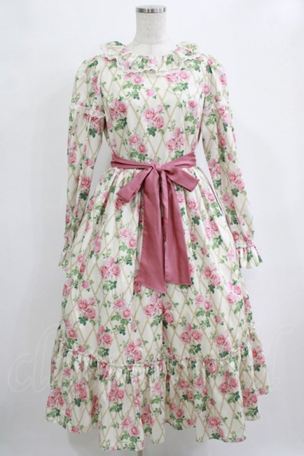 画像1: Melody BasKet / Rose gardenフリルカラーワンピース M アイボリー H-25-12-28-1009-LO-OP-KB-ZH (1)