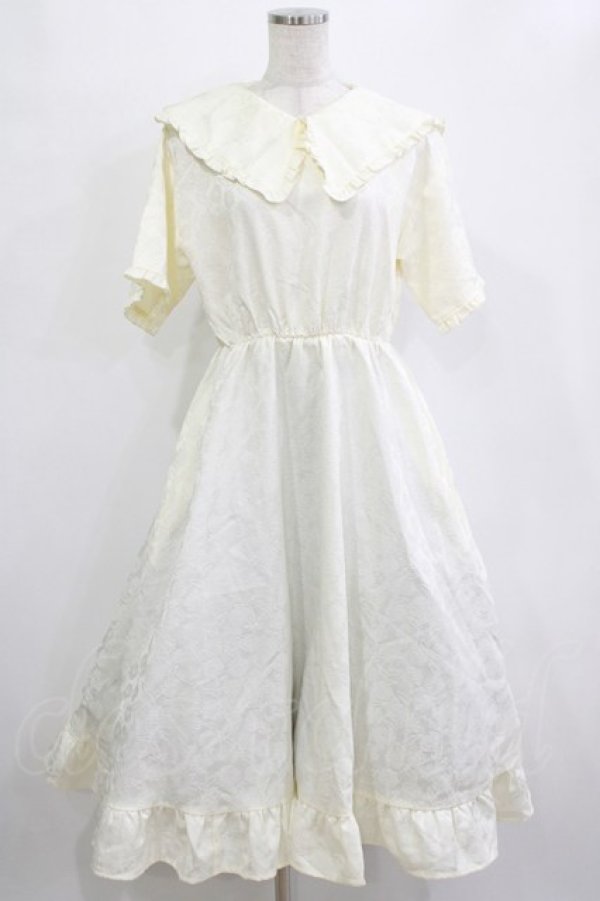 画像1: merry jenny / ジャガードフリルワンピース  アイボリー H-25-12-28-1012-LO-OP-KB-ZH (1)