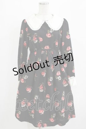 画像: Shirley Temple / フラワープリントワンピース Ladies ブラック H-25-12-28-1014-ET-OP-KB-ZH