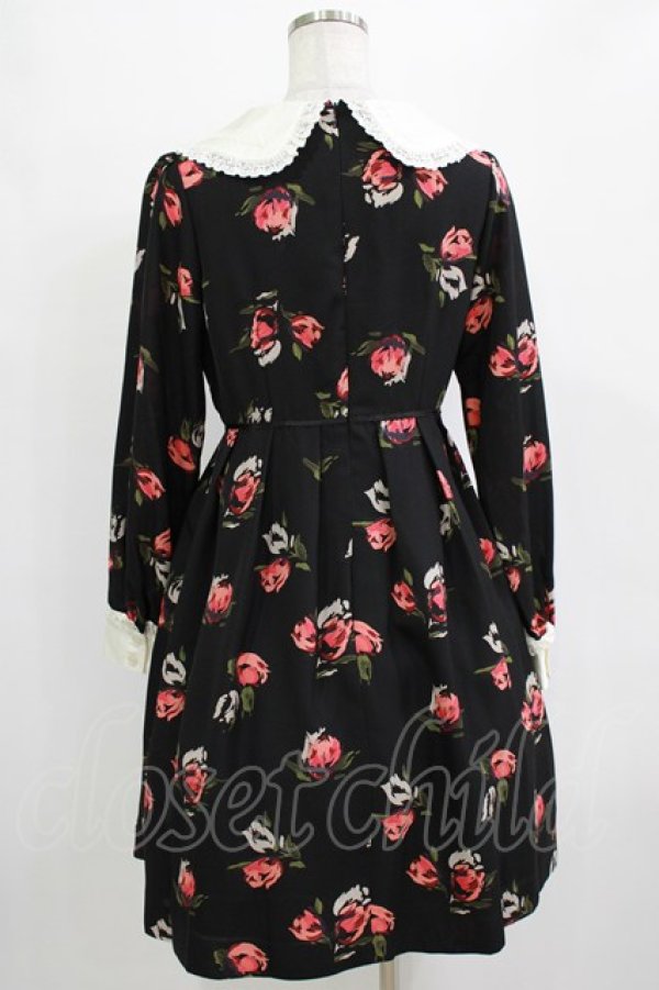画像3: Shirley Temple / フラワープリントワンピース Ladies ブラック H-25-12-28-1014-ET-OP-KB-ZH (3)