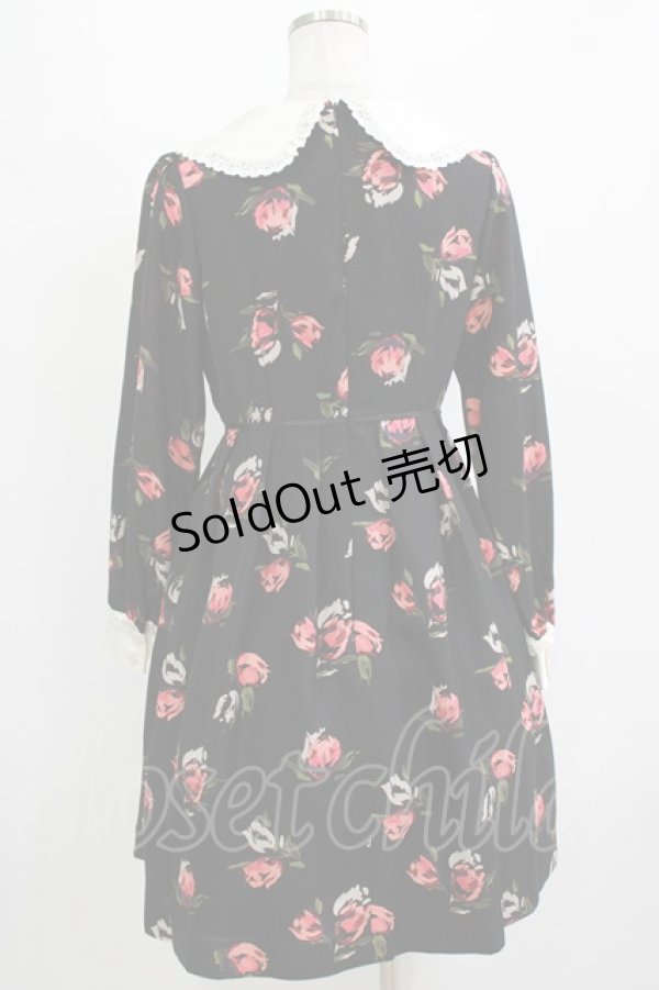 画像3: Shirley Temple / フラワープリントワンピース Ladies ブラック H-25-12-28-1014-ET-OP-KB-ZH (3)