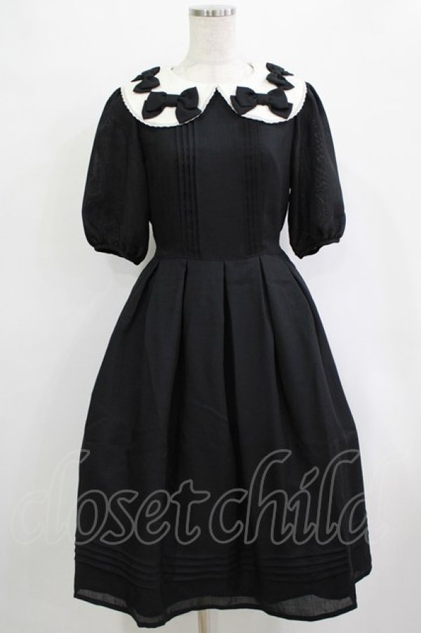 画像1: Melody BasKet / リボンいっぱいワンピース M ブラック H-25-12-28-1015-LO-OP-KB-ZH (1)