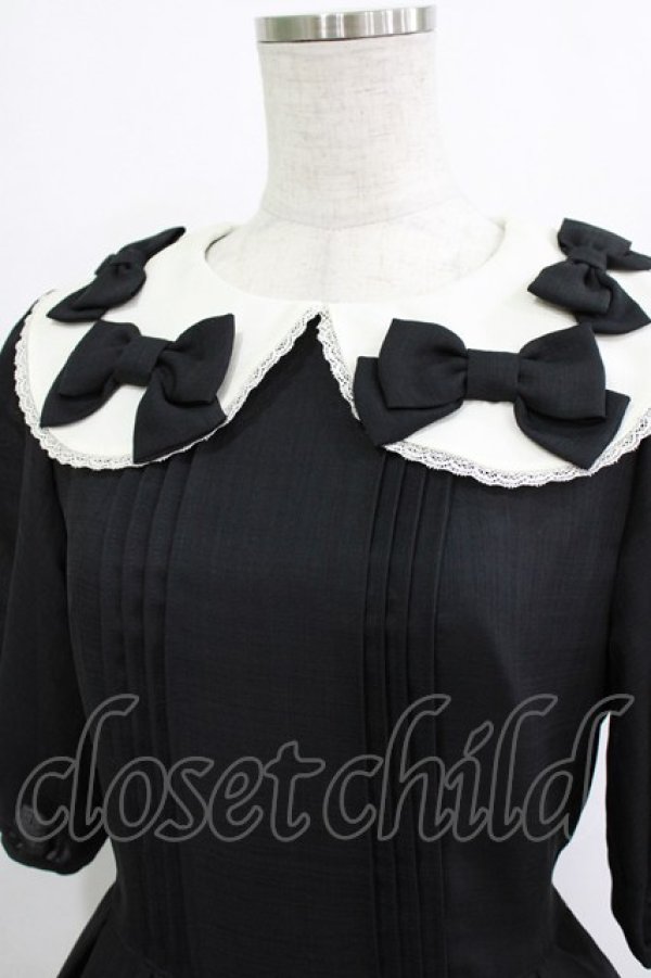 画像4: Melody BasKet / リボンいっぱいワンピース M ブラック H-25-12-28-1015-LO-OP-KB-ZH (4)