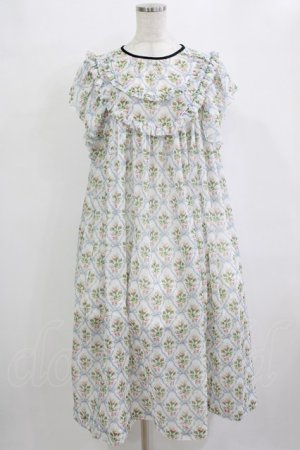 画像: Maison de minette / "Ruban et rose" frill sleeve dress  ブルー H-25-12-28-1018-LO-OP-KB-ZH