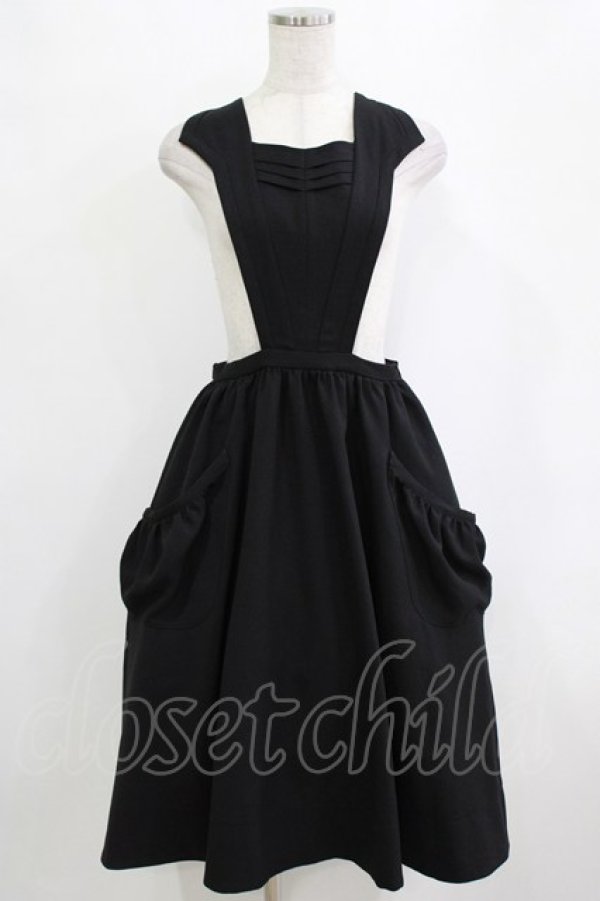 画像1: bullion / サロペットスカート  ブラック H-25-12-28-1022-EL-SK-KB-ZH (1)