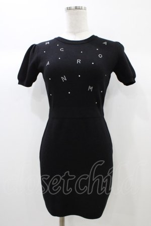 画像: michellMacaron / ランダムストーンニットワンピース XS ブラック H-25-12-28-063-0-OP-NS-ZH