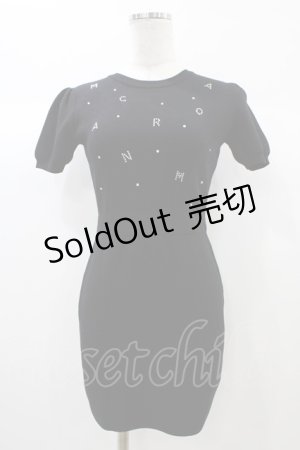 画像: michellMacaron / ランダムストーンニットワンピース XS ブラック H-25-12-28-063-0-OP-NS-ZH