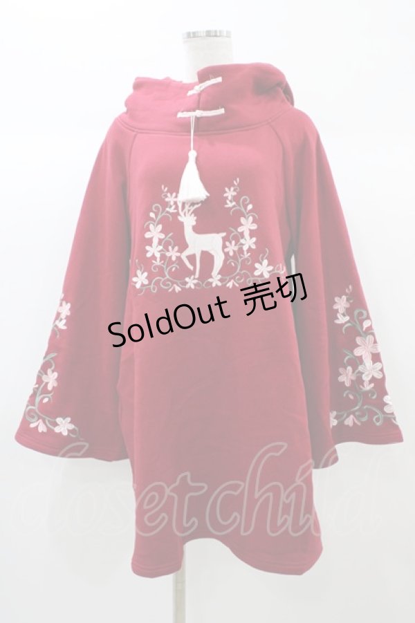 画像1: To Alice / トナカイ刺繍ワンピース M レッド H-25-12-28-065-LO-OP-NS-ZH (1)