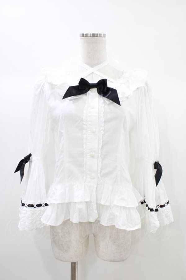 画像1: BABY,THE STARS SHINE BRIGHT / Rose Bloom ブラウス Free オフ/ブラック H-25-12-28-008-BA-BL-NS-ZH (1)