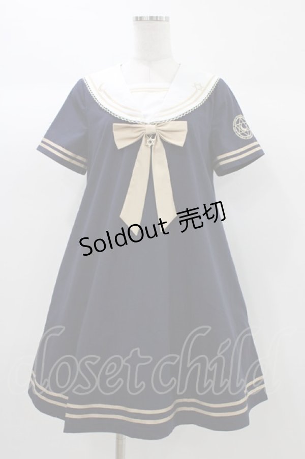 画像1: To Alice / 魔法陣刺繍ワンピース S ネイビー H-25-12-28-021-LO-OP-NS-ZH (1)