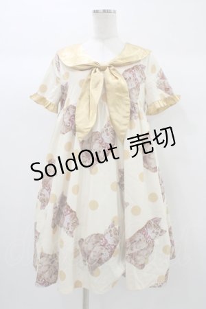 画像: To Alice / ねこプリントセーラーワンピース S アイボリー H-25-12-28-022-LO-OP-NS-ZH