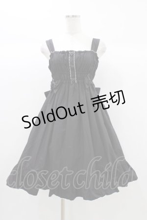 画像: metamorphose / シャーリングジャンパースカート Free ブラック H-25-12-28-025-ME-OP-NS-ZH