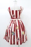 画像2: To Alice / ストライプラベルジャンパースカート S レッド H-25-12-28-026-LO-OP-NS-ZH (2)
