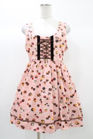 画像: Amavel / スウィーツプリントジャンパースカート Free ピンク H-25-12-28-028-CA-OP-NS-ZH