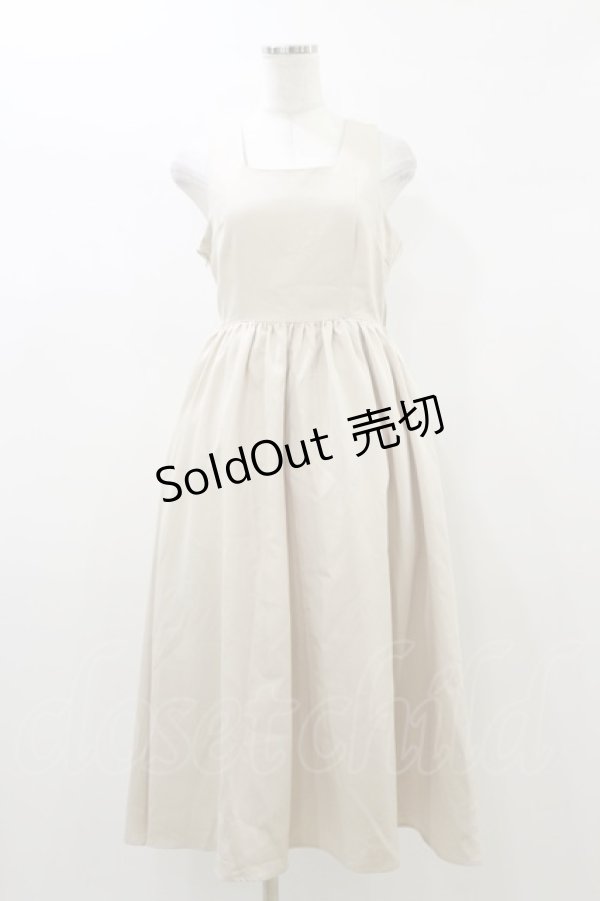 画像1: DearMyLoveRose / バックリボンドレスロングジャンスカ M ベージュ H-26-01-03-047-EL-OP-NS-ZH (1)