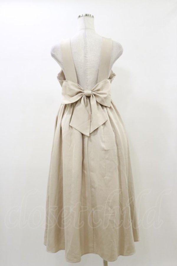 画像2: DearMyLoveRose / バックリボンドレスロングジャンスカ M ベージュ H-26-01-03-047-EL-OP-NS-ZH (2)
