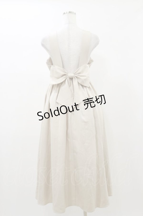 画像2: DearMyLoveRose / バックリボンドレスロングジャンスカ M ベージュ H-26-01-03-047-EL-OP-NS-ZH (2)