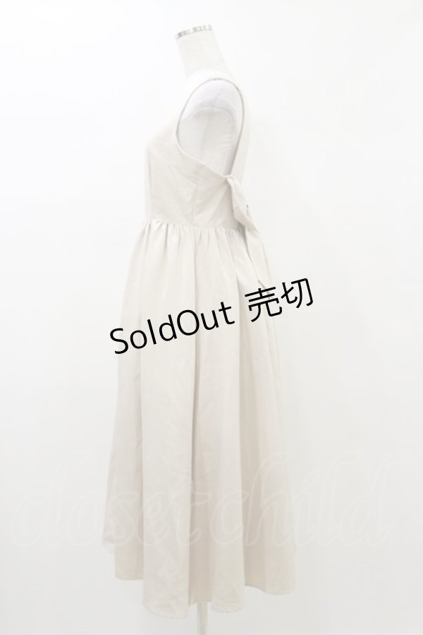 画像3: DearMyLoveRose / バックリボンドレスロングジャンスカ M ベージュ H-26-01-03-047-EL-OP-NS-ZH (3)