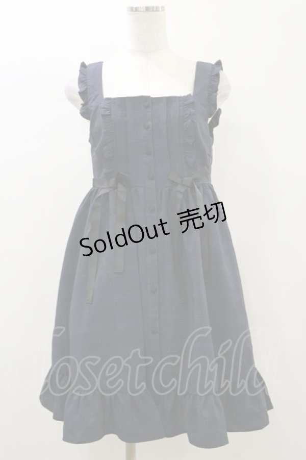 画像1: DearMyLove / チェックリボンジャンパースカート M ネイビー H-26-01-03-049-EL-OP-NS-ZH (1)