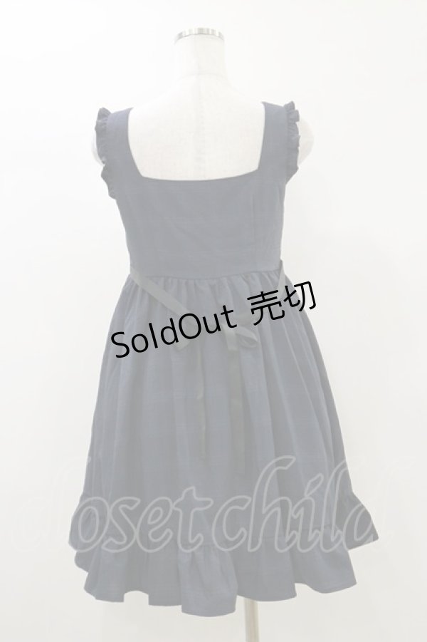 画像2: DearMyLove / チェックリボンジャンパースカート M ネイビー H-26-01-03-049-EL-OP-NS-ZH (2)