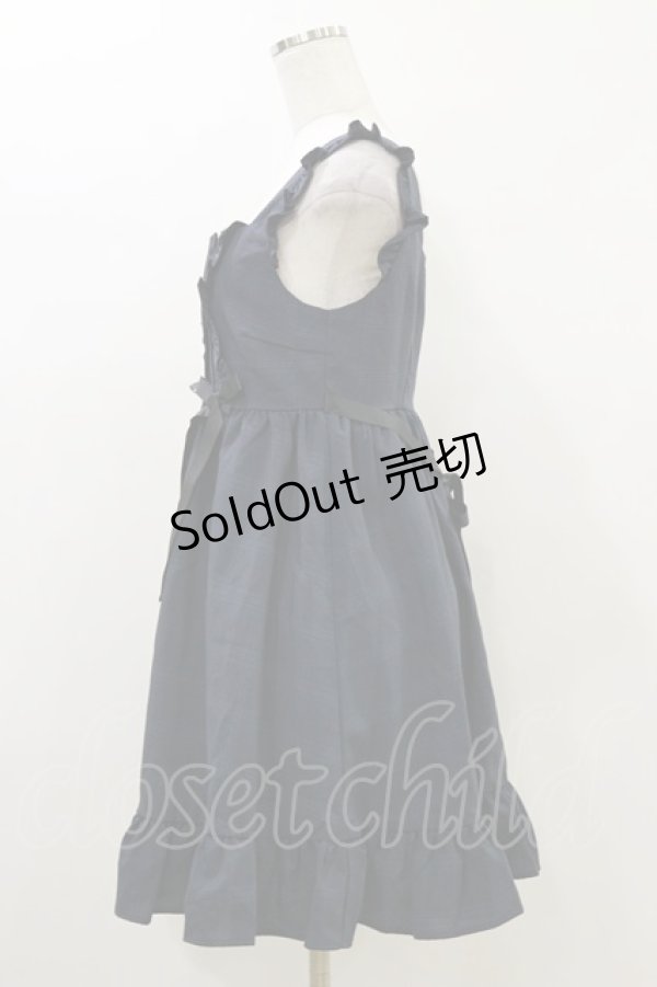 画像3: DearMyLove / チェックリボンジャンパースカート M ネイビー H-26-01-03-049-EL-OP-NS-ZH (3)