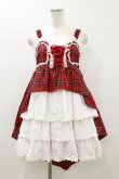 画像1: ALICE and the PIRATES / タータンチェックベビードールジャンパースカート Free レッド H-26-01-03-050-PA-OP-NS-ZH (1)