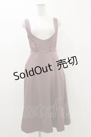 画像: Fi.n.t / ダブル釦ディープネックジャンパースカート Free PINK BROWN H-26-01-03-052-CA-OP-NS-ZH