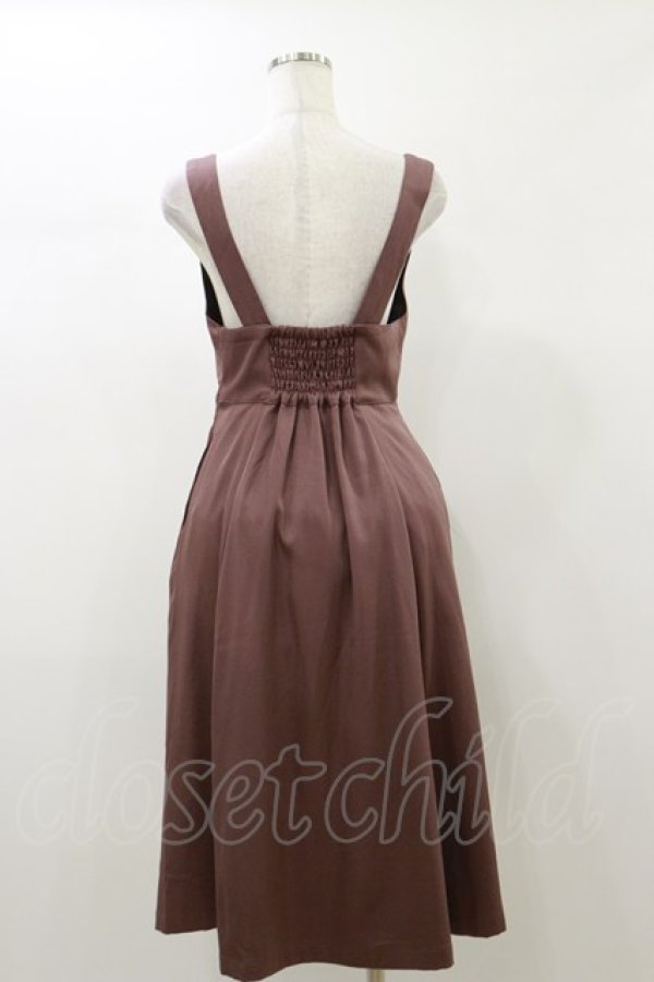 画像2: Fi.n.t / ダブル釦ディープネックジャンパースカート Free PINK BROWN H-26-01-03-052-CA-OP-NS-ZH (2)