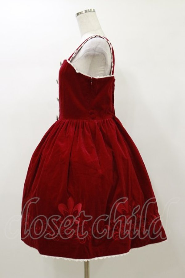 画像3: metamorphose / 刺繍入り別珍ジャンパースカート Free ワイン H-26-01-03-055-ME-OP-NS-ZH (3)