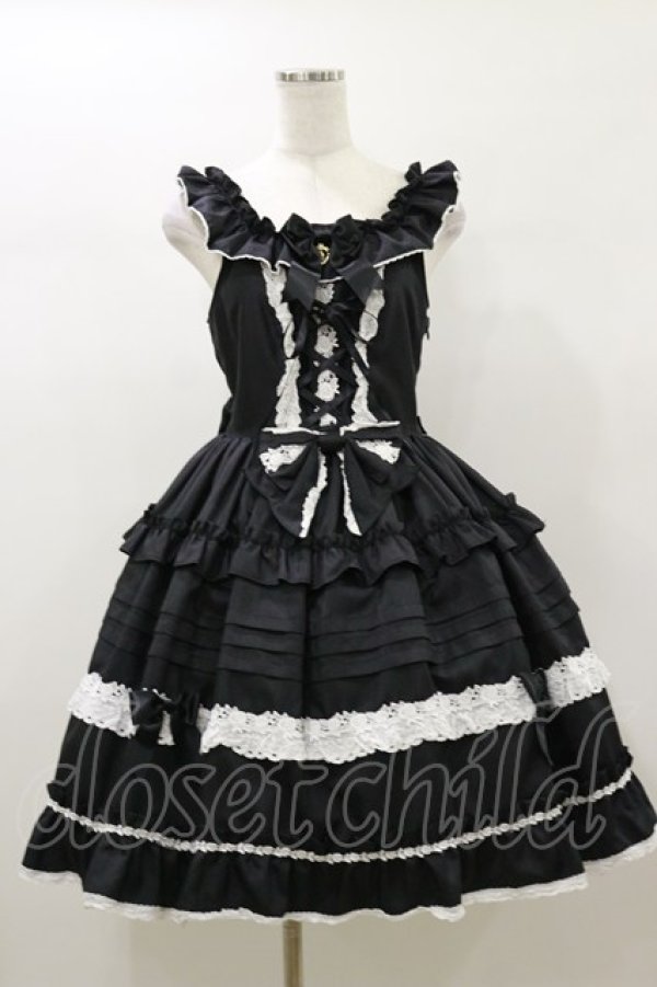 画像1: BABY,THE STARS SHINE BRIGHT / Rose Princessジャンパースカート Free ブラック H-26-01-03-056-BA-OP-NS-ZH (1)