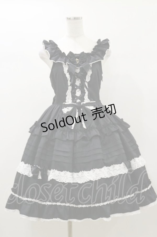 画像1: BABY,THE STARS SHINE BRIGHT / Rose Princessジャンパースカート Free ブラック H-26-01-03-056-BA-OP-NS-ZH (1)