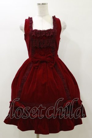 画像: BABY,THE STARS SHINE BRIGHT / 別珍Candy Ribbonジャンパースカート Free ボルドー H-26-01-03-057-BA-OP-NS-ZH