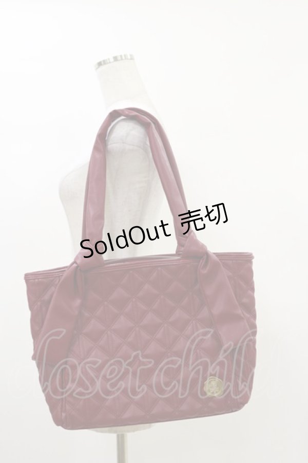 画像1: m petit by misako / キルティングトートバッグ  ワイン H-26-01-03-007-LO-BG-NS-ZH (1)