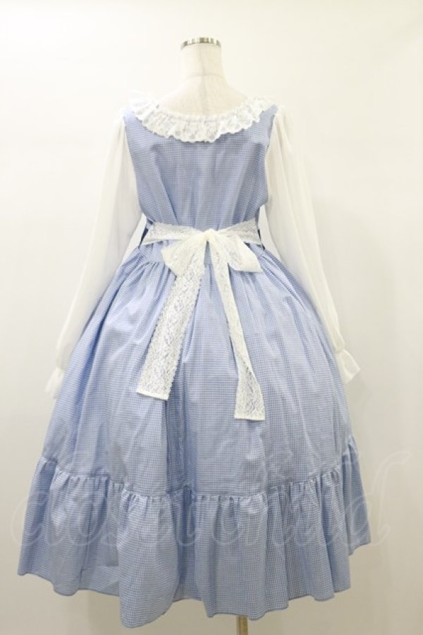 画像2: marcHenTica / チェックワンピース プリンセスサイズ ブルー H-26-01-03-065-LO-OP-NS-ZH (2)