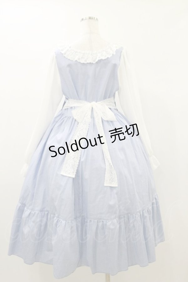 画像2: marcHenTica / チェックワンピース プリンセスサイズ ブルー H-26-01-03-065-LO-OP-NS-ZH (2)