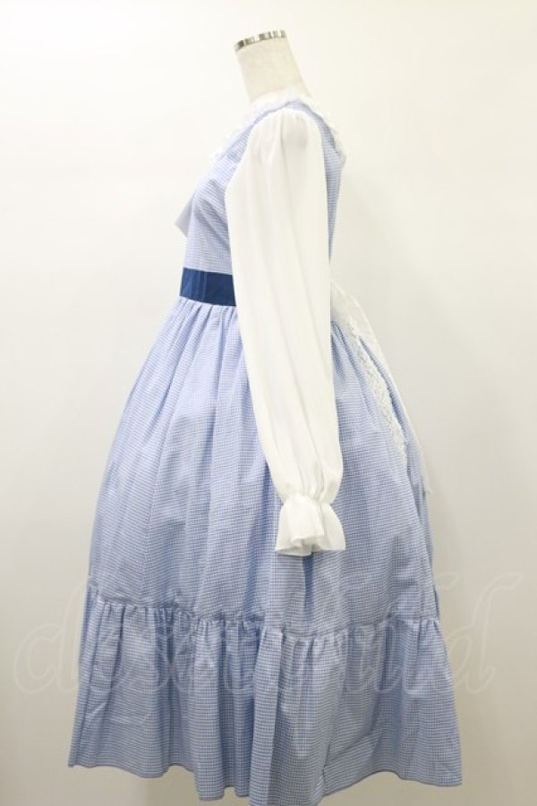 画像3: marcHenTica / チェックワンピース プリンセスサイズ ブルー H-26-01-03-065-LO-OP-NS-ZH (3)
