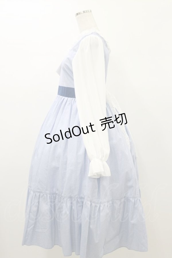 画像3: marcHenTica / チェックワンピース プリンセスサイズ ブルー H-26-01-03-065-LO-OP-NS-ZH (3)