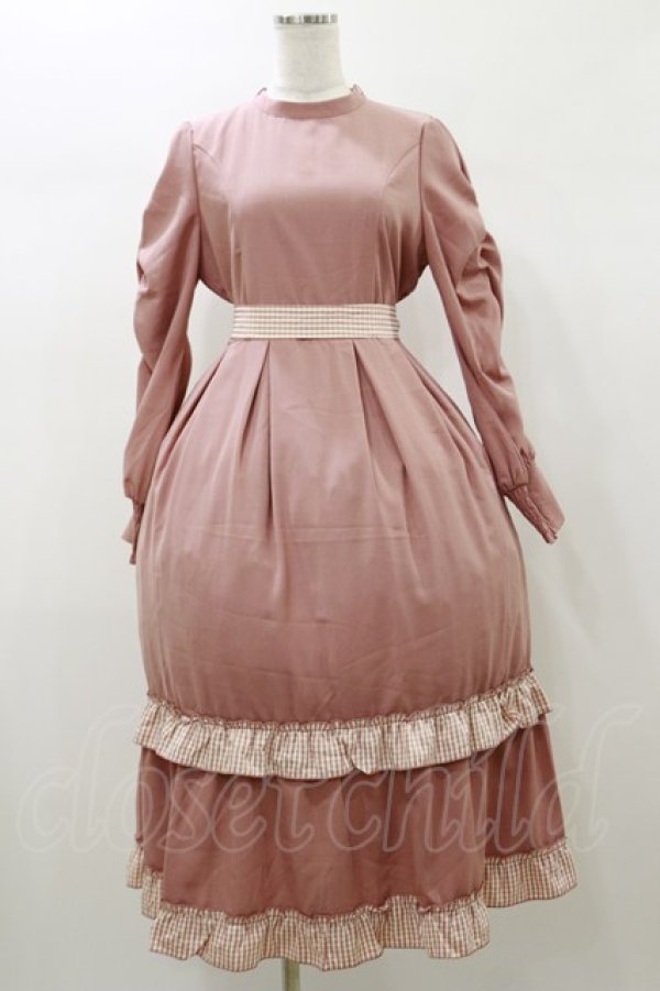 画像1: Maison de FLEUR / Maison de FLEUR×Marroncream×Misako Aoki ギンガムチェックワンピース Free Dark Pink H-26-01-03-069-LO-OP-NS-ZH (1)