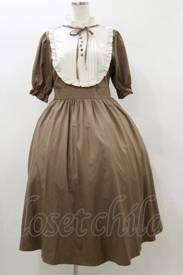 画像1: m petit by misako / ナシジムジキリカエワンピース L ブラウン H-26-01-03-070-LO-OP-NS-ZH (1)