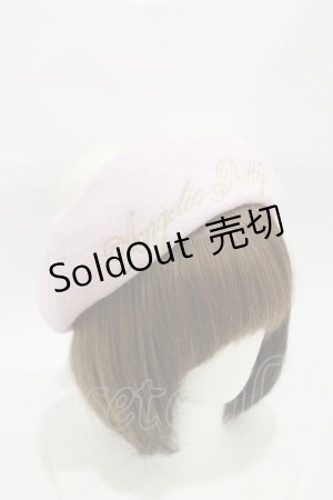 画像: Angelic Pretty / ロゴ刺繍ポンポンベレー  ピンク H-26-01-03-011-AP-AC-NS-ZH