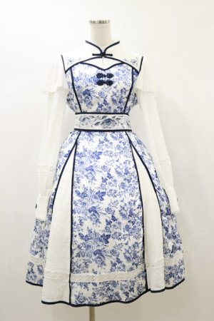 画像: Hoshibako Works / 青華磁ロングワンピース M オフ/ブルー H-26-01-03-075-LO-OP-NS-ZH